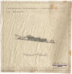 Schneider - Esleben, Paul; Lennestadt - Altenhundem; Gymnasium der Stadt Lennestadt - 2. Vorentwurf (Ansicht)