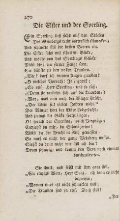Die Elster und der Sperling