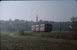 Heiningen Schienenbus Beiwagen 997 615 998 831 Triebwagen 997 503 Telegrafenleitung