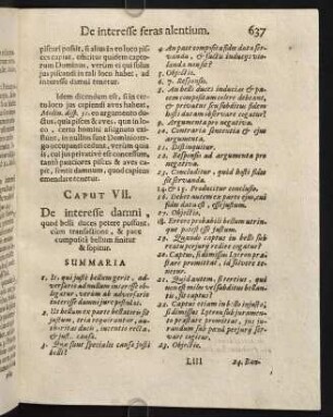 637-661, Caput VII. De interesse damni, quod belli duces petere possunt, cum transactione...