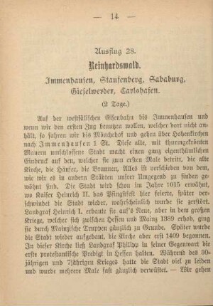 Ausflug 28. Reinhardswald. Immenhausen, Staufenberg, Sababurg, Gieselwerder, Carlshafen.