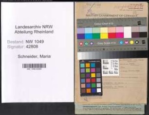 Entnazifizierung Maria Schneider , geb. 19.06.1895 ()