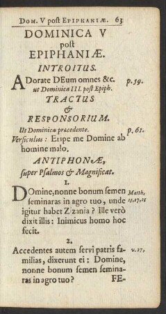 Dominica V post Epiphaniae.