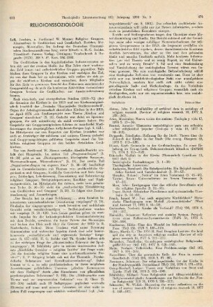 673-674 [Rezension] Religiöse Gruppen