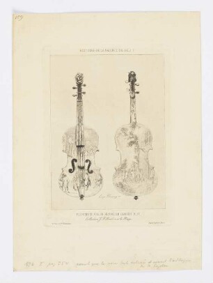 Violon décoré en camaϊeu bleu