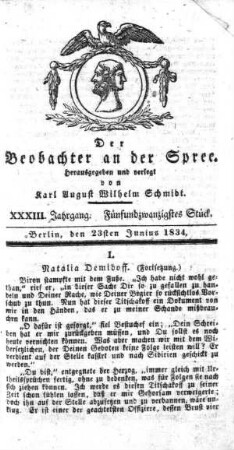 25. Stueck, 23. Juni 1834