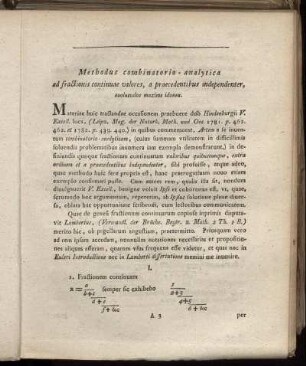 Methodus combinatorio-analytica euoluendis fractionum continuarum valoribus maxime idonea.