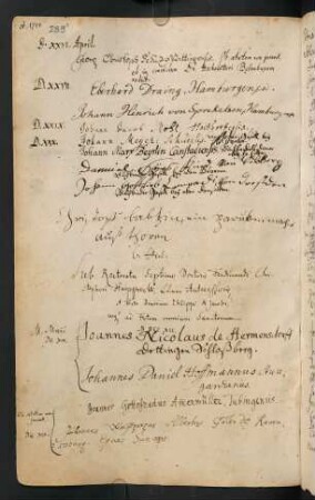 Sommerhalbjahr 1712. Rektorat Ferdinand Christoph Harpprecht