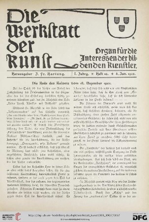 1: Die Rede des Kaisers vom 18. Dezember 1901