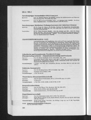 III.2 Graduiertenkollegs