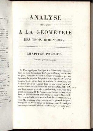 Chapitre premier. Notions preliminaires.