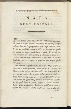Nota dell' Editore.