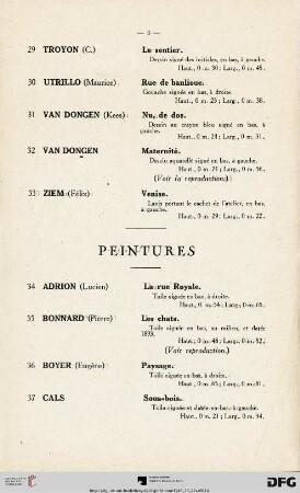 Peintures (Nr. 34-98)