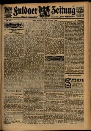 Zweite Ausgabe vom Mittwoch, den 21. Dezember 1904.