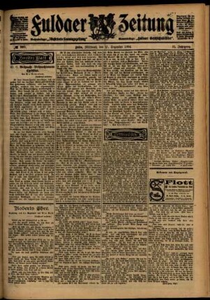 Zweite Ausgabe vom Mittwoch, den 21. Dezember 1904.