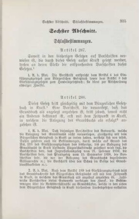 Sechster Abschnitt Schlußbestimmungen