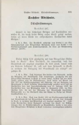 Sechster Abschnitt Schlußbestimmungen