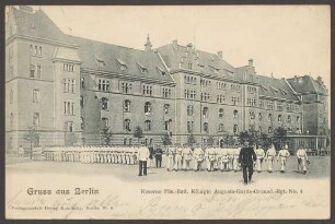 Ansichtskarte Kasernengebäude mit Militärkapelle, Friesenstraße