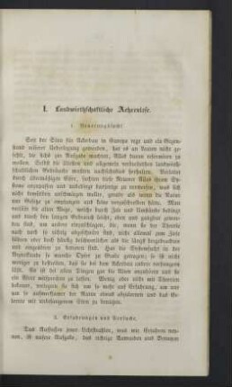 I. Landwirthschaftliche Aehrenlese.