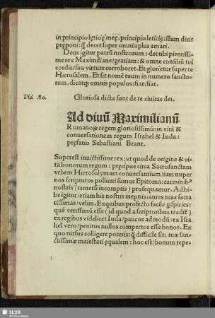 Ad divum Maximilianum Romanorum regem gloriosissimum: in vitam & conversationem regum Israhel & Iudas pręfatio