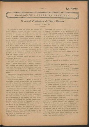 Páginas de literatura francesa : El Joseph Prudhomme de Henry Monnier