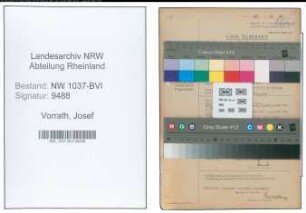 Entnazifizierung Josef Vorrath , geb. 08.08.1901 (Landesinspektor)