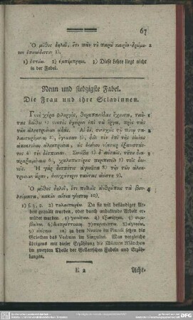 Neun und siebzigste Fabel. Die FRau und ihre Sclavinnen