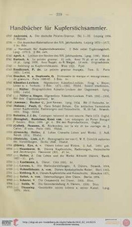 Handbücher für Kupferstichsammler (Nr. 5737-5790)