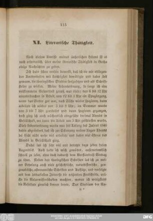 XI. Literarische Thätigkeit.