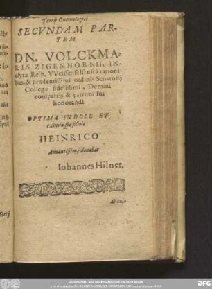 Tertii Gnomologici Secundam Partem