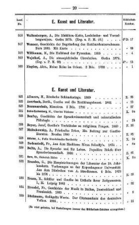 E. Kunst und Literatur