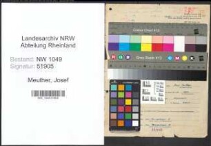 Entnazifizierung Josef Meuther , geb. 07.05.1898 (Schlosser)