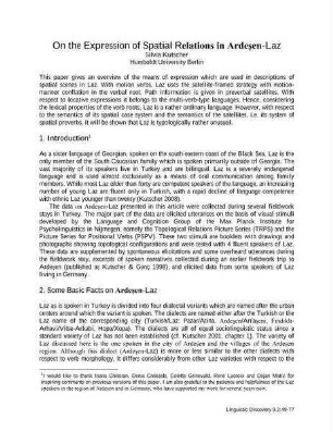 On the Expression of Spatial Relations in Ardeşen-Laz