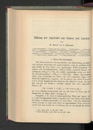Bildung der Amylester aus Säuren und AMylen.