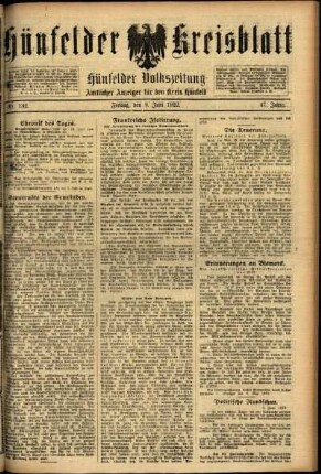 Ausgabe vom Freitag, den 09. Juni 1922.