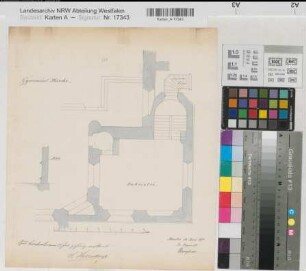 Münster (Münster) Gymnasialkirche Sakristei Grundriß 1874 6 m = 11,6 cm 29,5 x 35 Zeichnung Hauptner Studienfonds Münster Nr. 11018