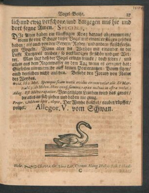 Allegor. V. vom Schwan.