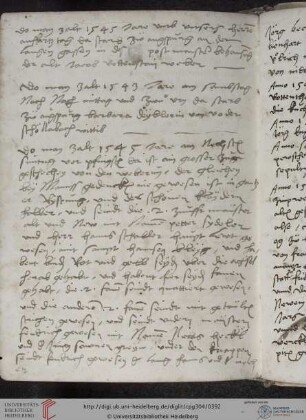 Chronistische Notizen aus Augsburg (1334, 1482, 1503, 1507, 1519, 1537-1544)