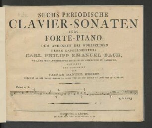 Sechs periodische Clavier-Sonaten fürs Piano-Forte