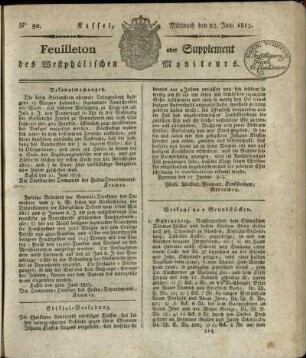 No. 50, Mittwoch den 23. Juni 1813