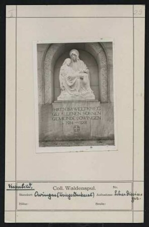 Vesperbild Standort: Owingen (Kriegerdenkmal)