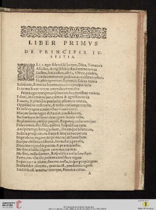 Liber primus: De principis iustitia