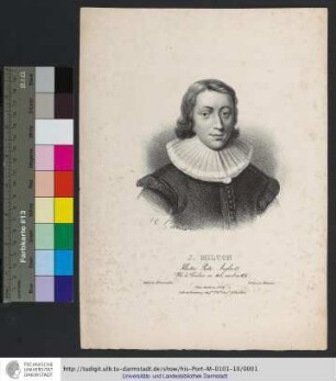 J. Milton : Illustre Poete Anglais : Né à Londres en 1608, mort en 1674
