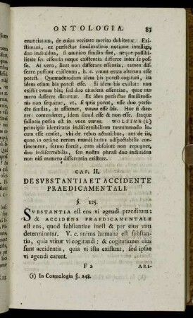 Cap. II. De Substantia Et Accidente Praedicamentali