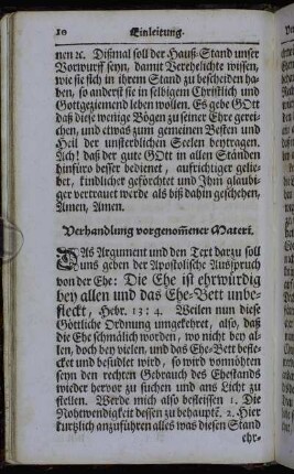 Verhandlung vorgenommener Materi.