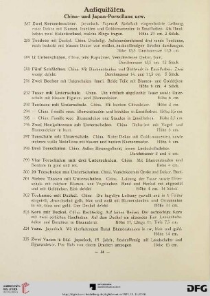 Antiquitäten. China- und Japan-Porzellane usw. (Nr. 287-330)