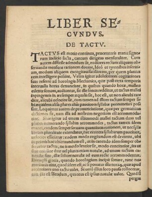 Liber Secundus. De Tactu.