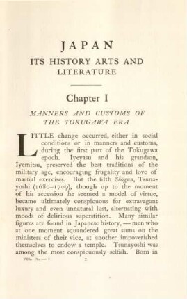 Chapter I. Manners and customs of the Tokugawa era