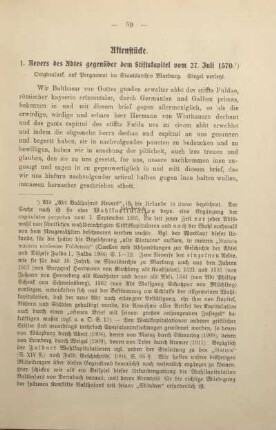 Aktenstücke.