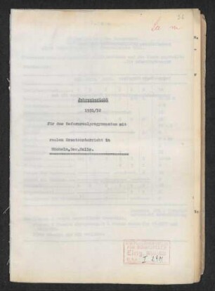 1931/32: Jahresbericht ... - 1931/32